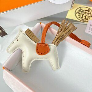 Hermès Cream & Brown Horse Bag Charm